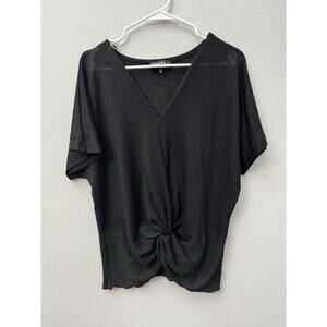 KONTROL Contemporary Y2K Punk‎ 90s Blouse Top Shirt Women's L Black Sheer